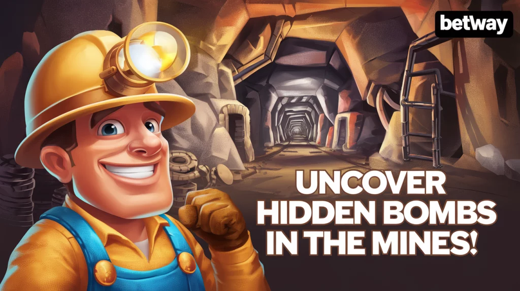 Promo of the Betway Mines casino game.